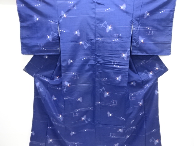 JAPANESE KIMONO / TSUMUGI / UNUSED / WOVEN BUTTERFLY